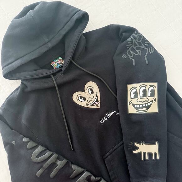 Keith Haring X Shoe Palace Hoodie Sweatshirt Size SMALL‎ Pullover - Picture 1 of 10